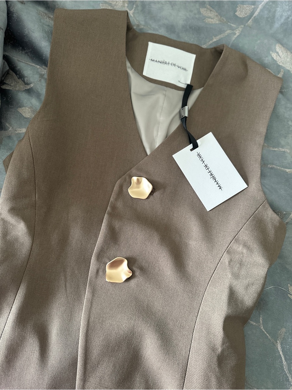 Maniere de voir simone waistcoat Taupe size 8 NWT - Picture 6 of 7